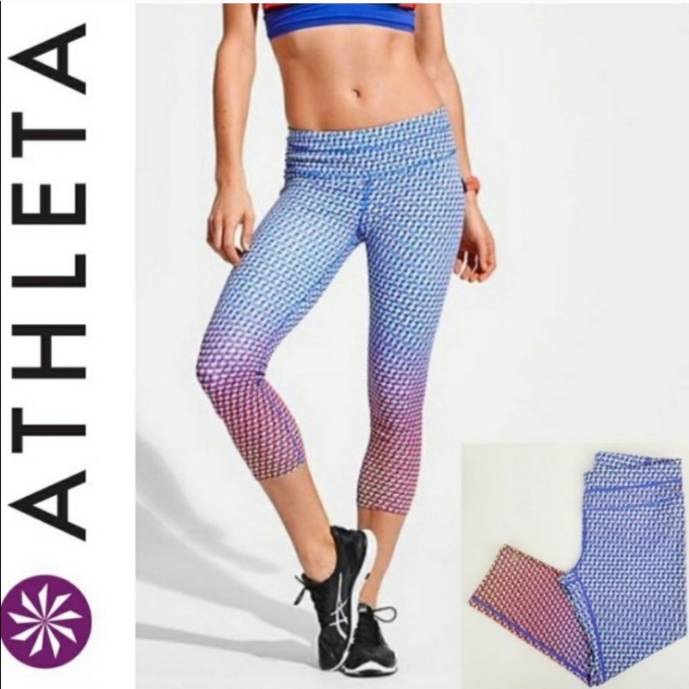 Athleta Vivid Sonar Elation Ombre Rainbow Legging